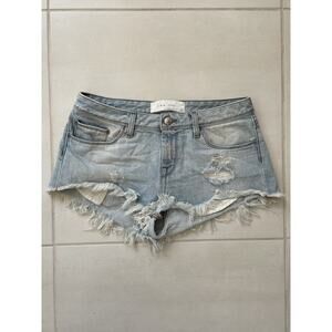 Iro Jeans Shorts Denim Cut Off Distressed Cotton